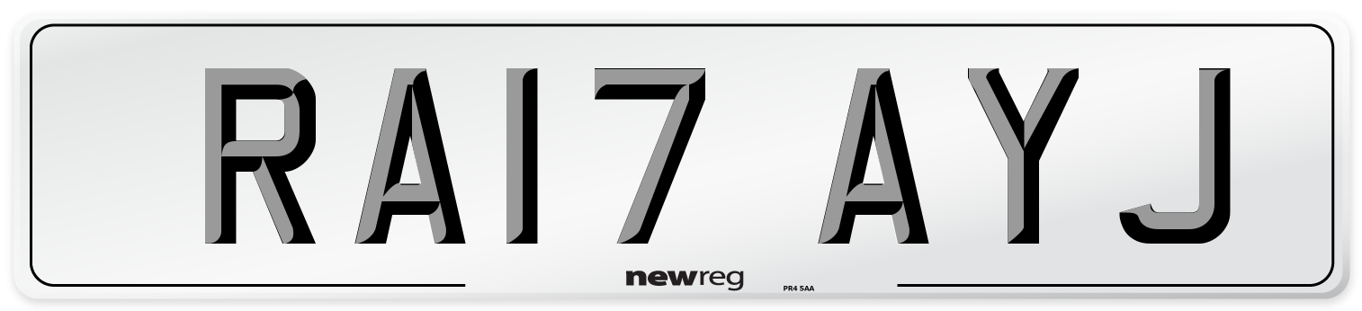 RA17 AYJ Number Plate from New Reg